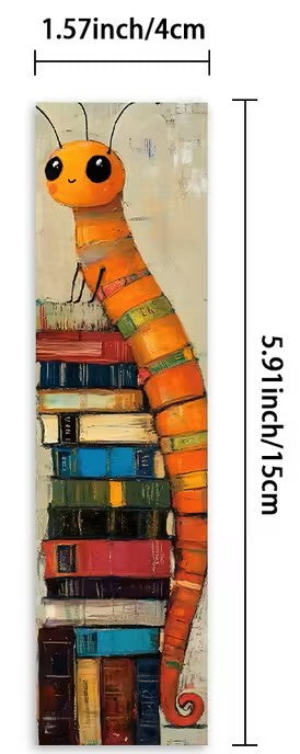 Cute Bookworm Bookmark