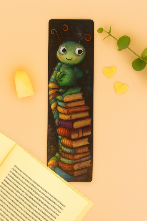 Cute Bookworm Bookmark