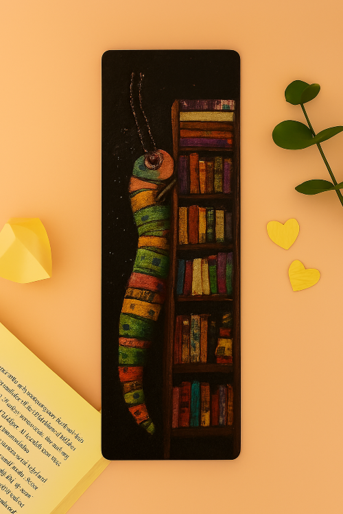 Cute Bookworm Bookmark