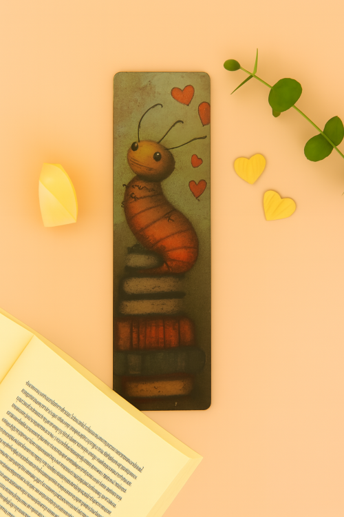 Cute Bookworm Bookmark