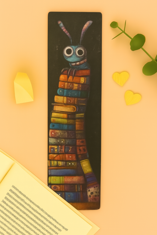 Cute Bookworm Bookmark