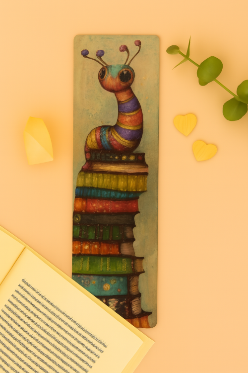 Cute Bookworm Bookmark